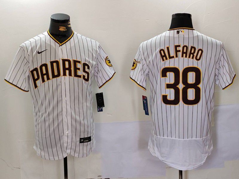 Men San Diego Padres #38 Alfaro White stripe Elite 2024 Nike MLB Jersey style 902->san diego padres->MLB Jersey